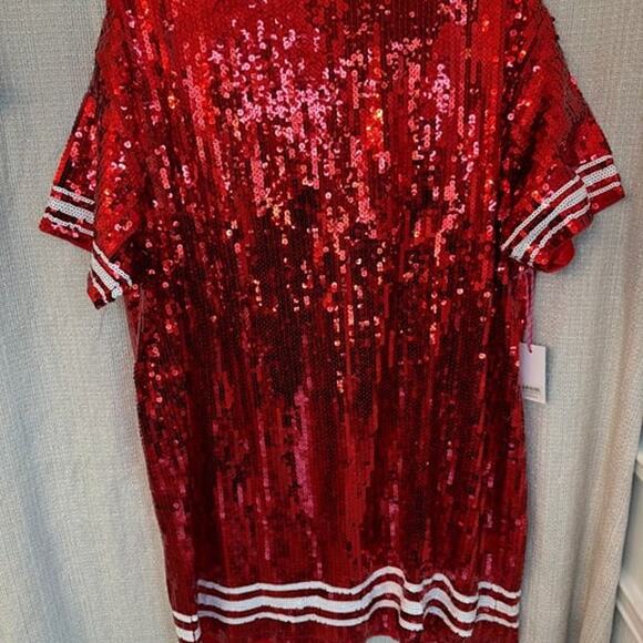 Simply Southern NWT women’s size Large red sequence Santa Baby dress - Picture 2 of 5
